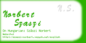 norbert szaszi business card